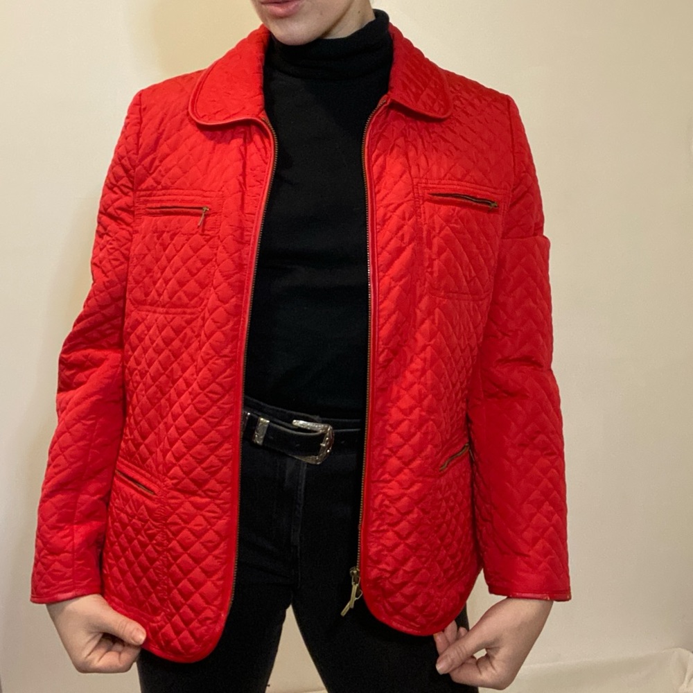Retro Quilted Red Barn Jacket